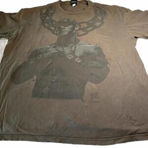 WWE John Cena Graphic Men's T-Shirt Brown Size Large